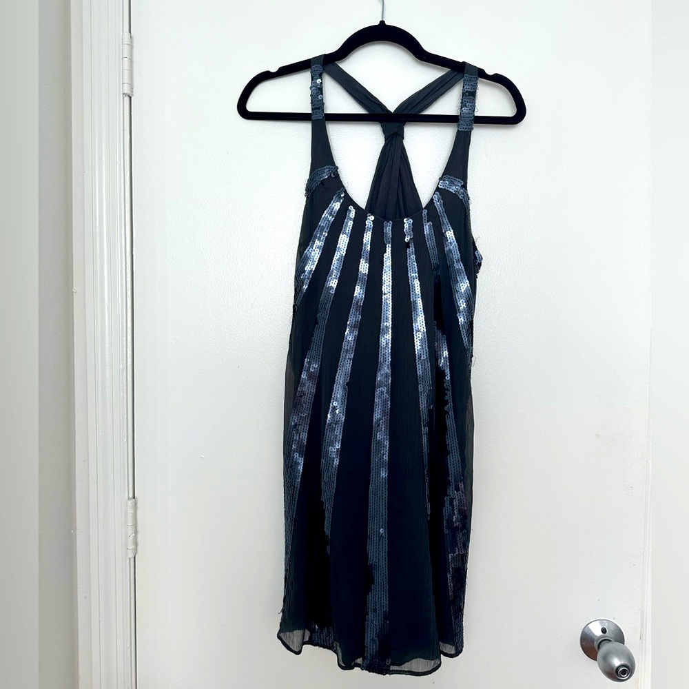 Juicy Couture Grayish Blue Sequin Shift Dress